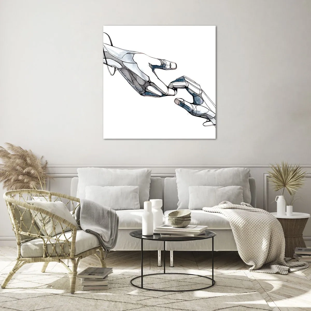 Obraz na skle - Dobré gesto - 70x70 cm