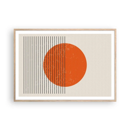 Plagát v ráme zo svetlého duba - Vždy slnko - 100x70 cm