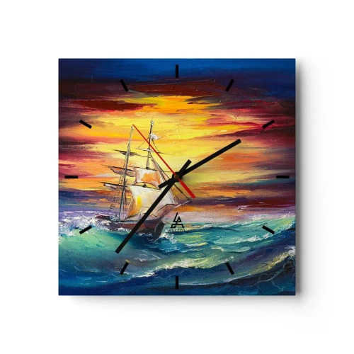 Nástenné hodiny - Statočne proti vlnám - 30x30 cm