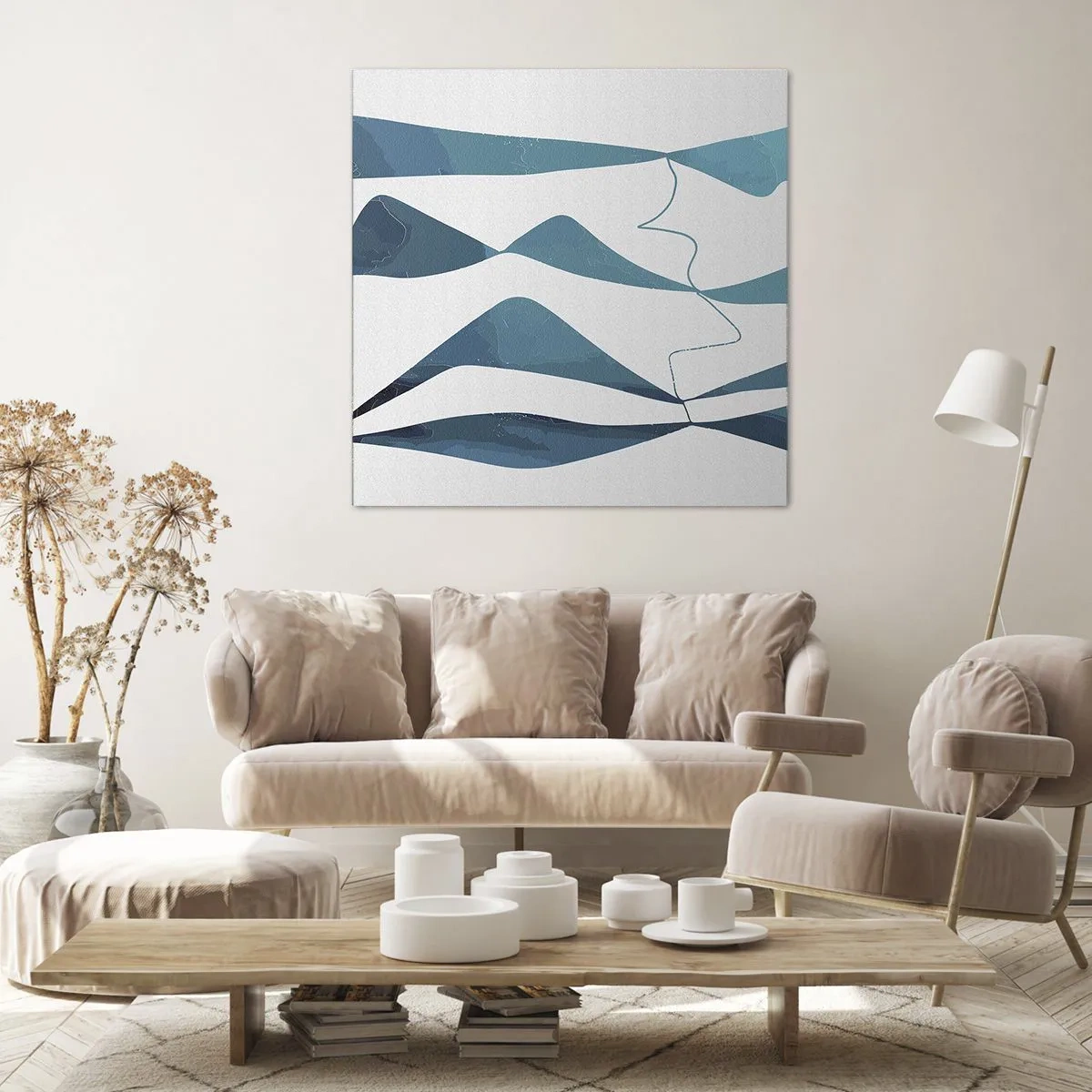 Obraz na plátne - Abstrakcia: tyrkysový vzťah - 60x60 cm