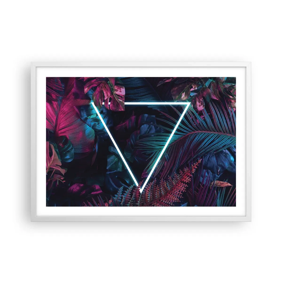 Plagát v bielom ráme - Záhrada v disco štýle - 70x50 cm