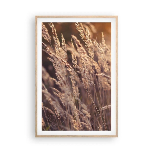 Plagát v ráme zo svetlého duba - Pripravení privítať jeseň - 61x91 cm