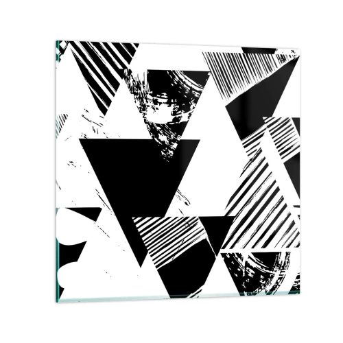 Obraz na skle - Dážď trojuholníkov - 30x30 cm