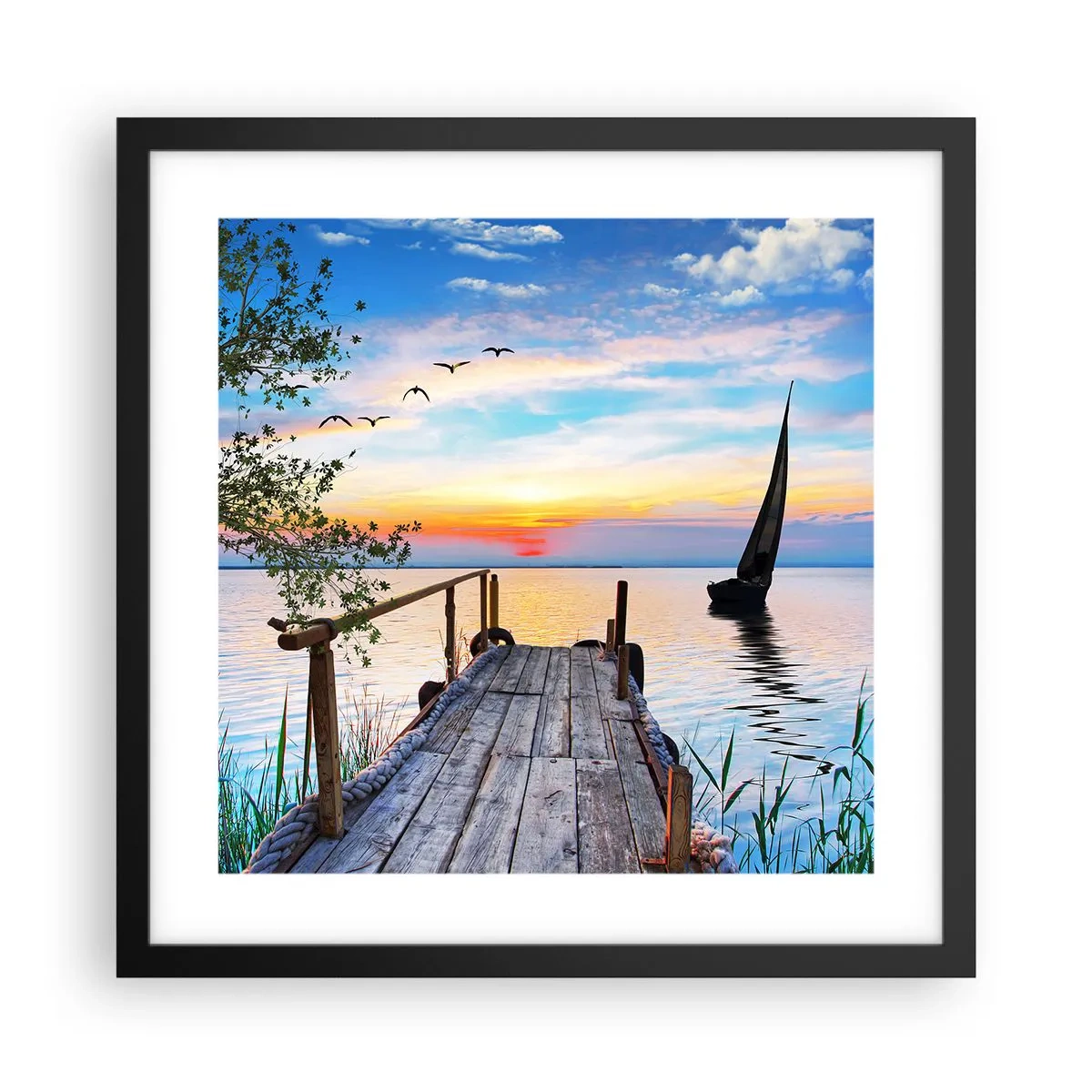 Plagát v čiernom ráme - Dobrý večer - 40x40 cm
