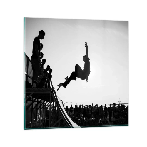 Obraz na skle - Hrdinovia a diváci - 60x60 cm