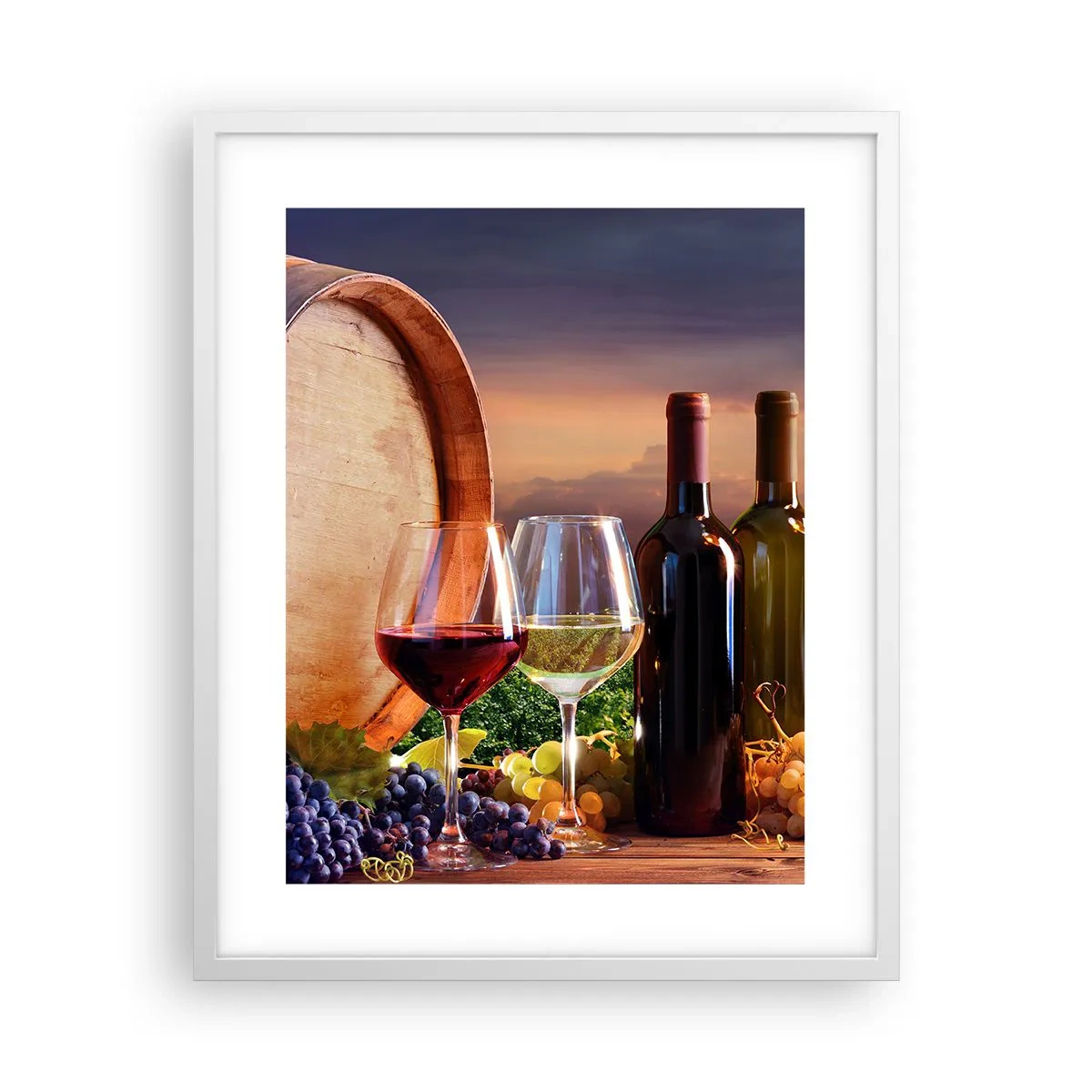 Plagát v bielom ráme - Tu má život chuť - 40x50 cm