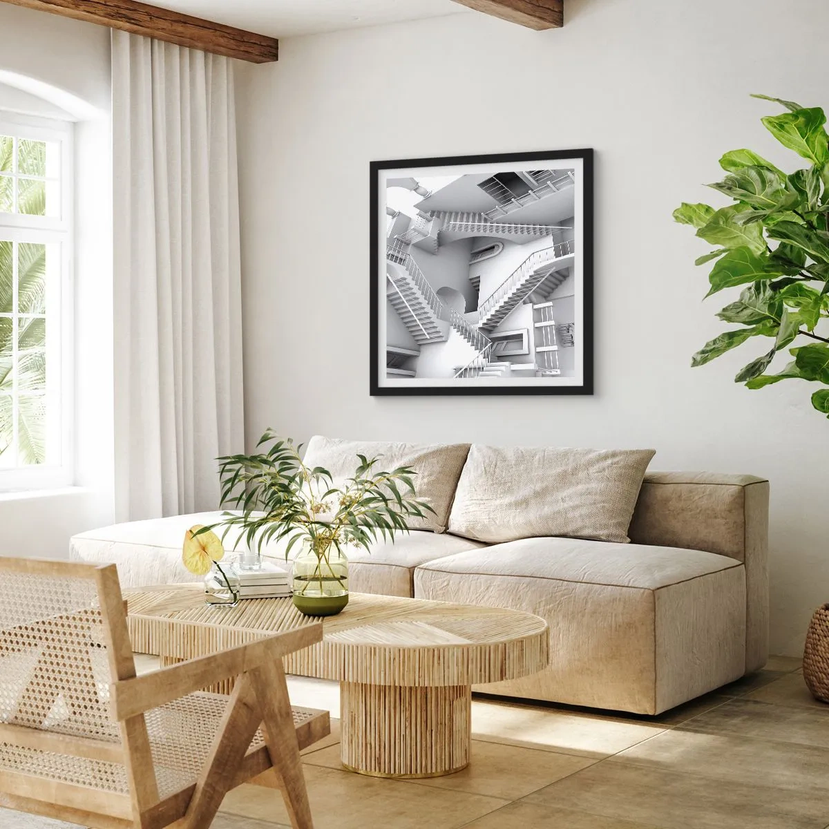 Plagát v čiernom ráme - Paradoxy prostoru - 40x40 cm