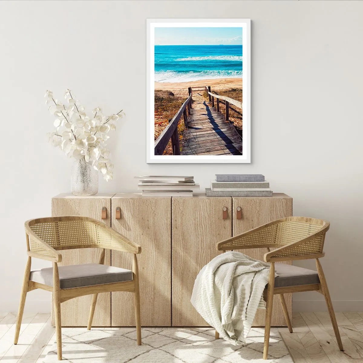 Plagát v bielom ráme - Bež! - 50x70 cm