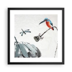 Plagát v čiernom ráme - Život lúky - 40x40 cm