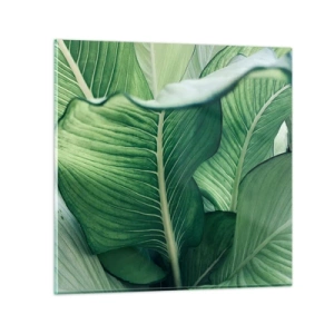 Obraz na skle - Intenzívne zelený život - 70x70 cm