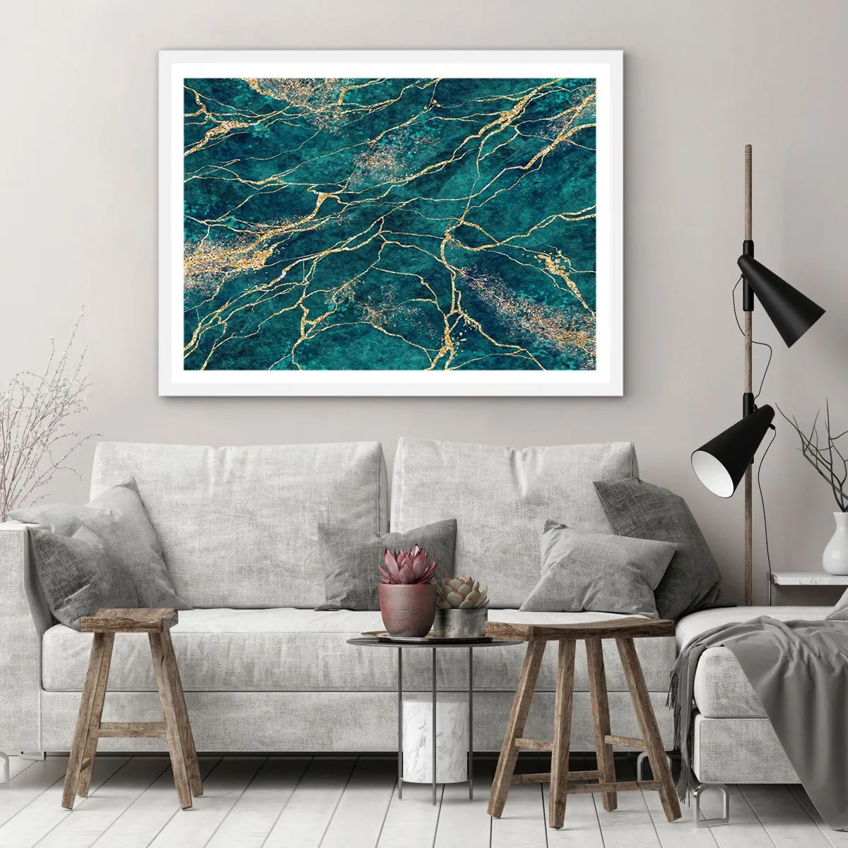 Plagát v bielom ráme - Zlatá žila - 100x70 cm