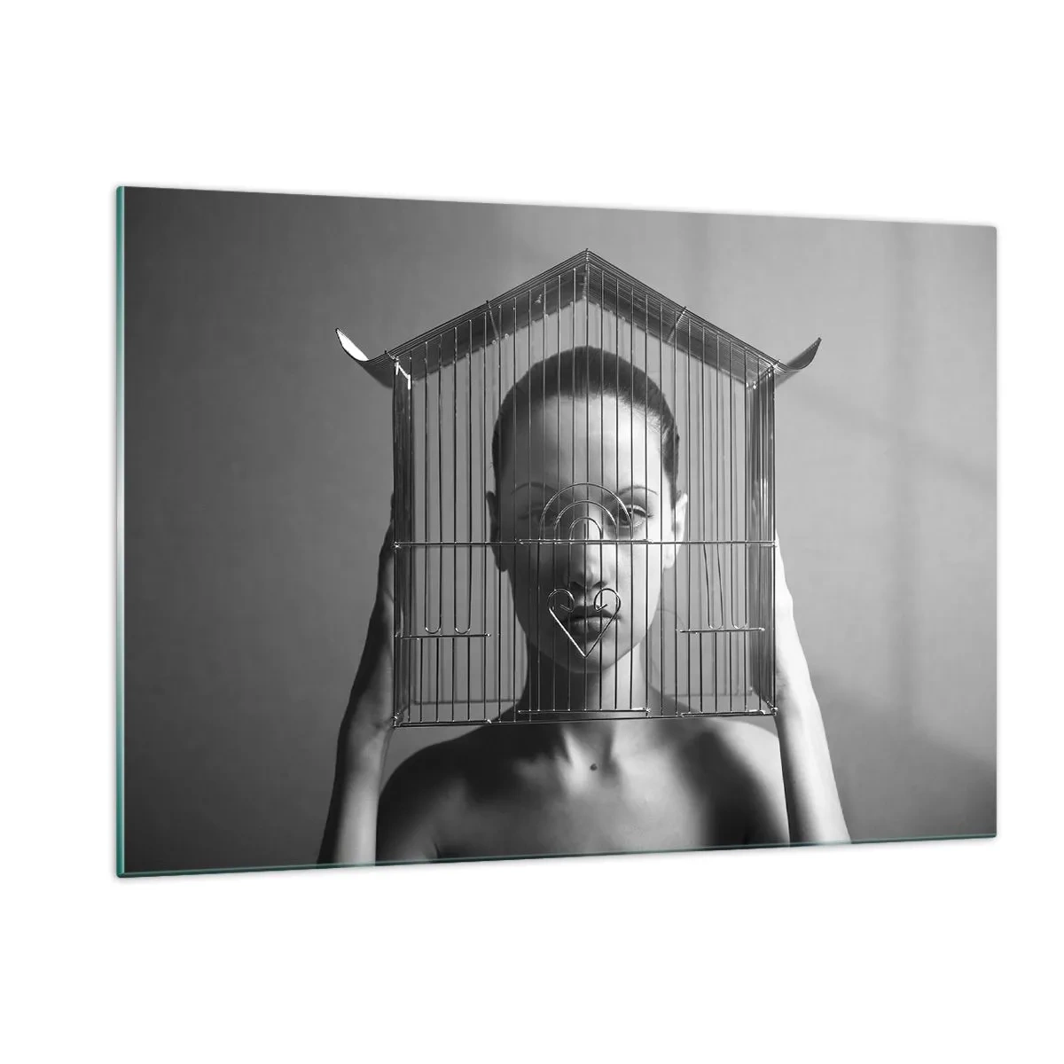 Obraz na skle - Tak trochu surrealistický portrét - 120x80 cm