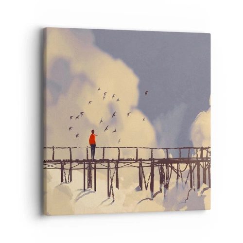 Obraz na plátne - Modrý stesk - 40x40 cm