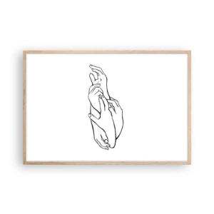 Plagát v ráme zo svetlého duba - Dobrý dotyk - 91x61 cm