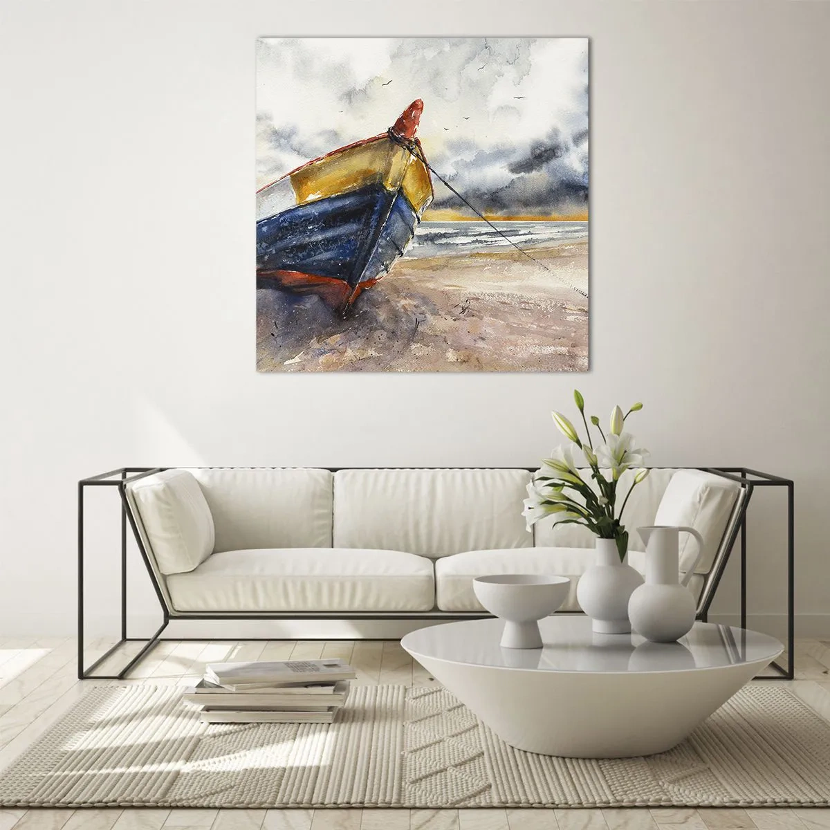 Obraz na skle - Odpočinok na brehu - 60x60 cm