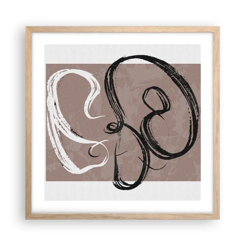 Plagát v ráme zo svetlého duba - Kompozícia – hľadanie úplnosti - 50x50 cm