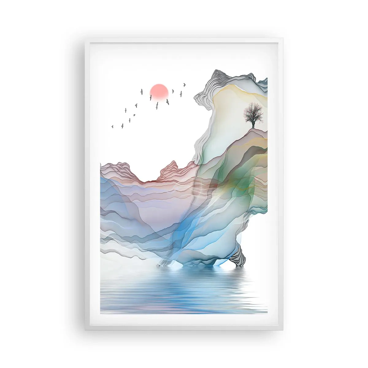Plagát v bielom ráme - Ku krištáľovým horám - 61x91 cm