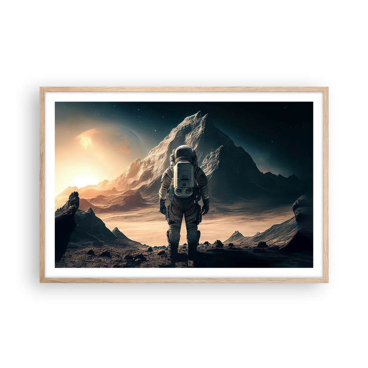 Plagát v ráme zo svetlého duba - Nová výzva - 91x61 cm