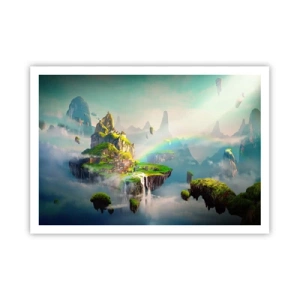 Plagát - Uprostred neba - šťastné ostrovy - 100x70 cm