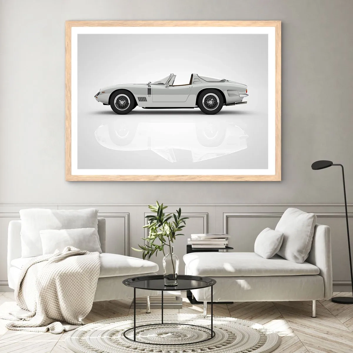 Plagát v ráme zo svetlého duba - Prísľub zábavy - 50x40 cm