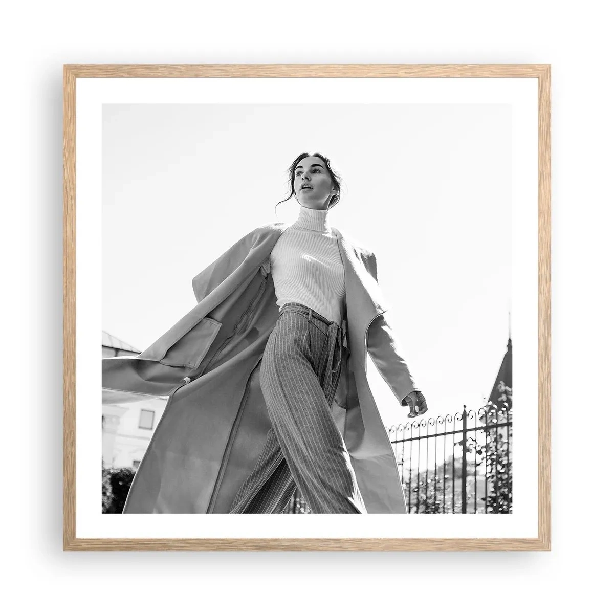 Plagát v ráme zo svetlého duba - Ideš so mnou? - 60x60 cm