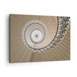 Obraz na plátne - Točité schodisko v elegantnom geometrickom štýle - 70x50cm - Vnútri mušle - Moderná nástenná dekorácia do obývacej izby a spálne ARTTOR