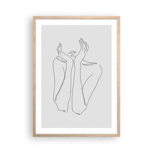 Plagát v ráme zo svetlého duba - O čom snívajú dievčatá - 50x70 cm