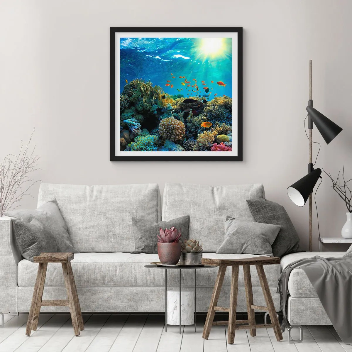 Plagát v čiernom ráme - Podvodné poklady - 60x60 cm