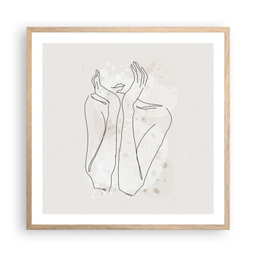 Plagát v ráme zo svetlého duba - Zasnený okamih - 60x60 cm