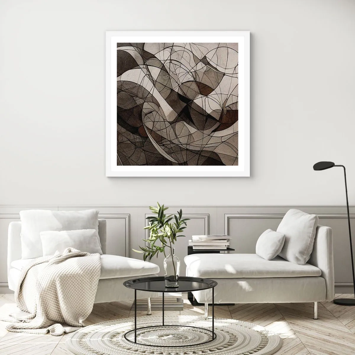 Plagát v bielom ráme - Obeh farieb Zeme - 50x50 cm