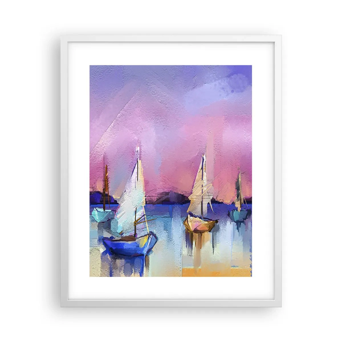 Plagát v bielom ráme - Smer: široká voda - 40x50 cm