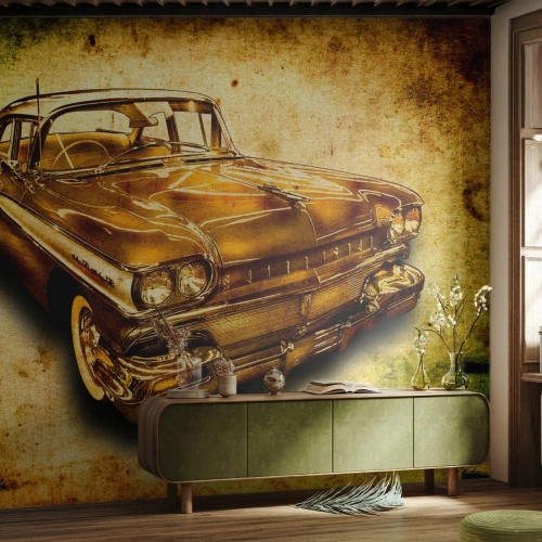 Fototapeta Premium Canvas - Nehynúca krása klasiky - Automobilový priemysel, Klasické auto, Hobby - 300x210 cm