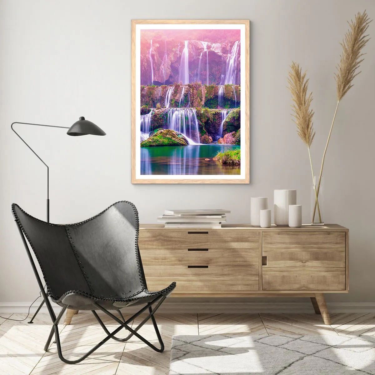 Plagát v ráme zo svetlého duba - Schody do neba - 61x91 cm