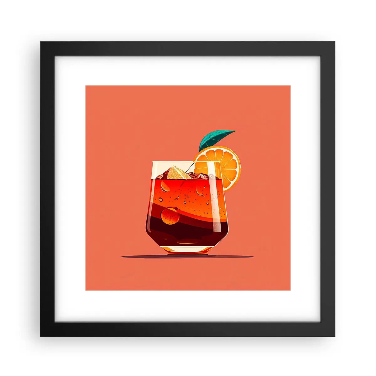 Plagát v čiernom ráme - Letné osvieženie - 30x30 cm