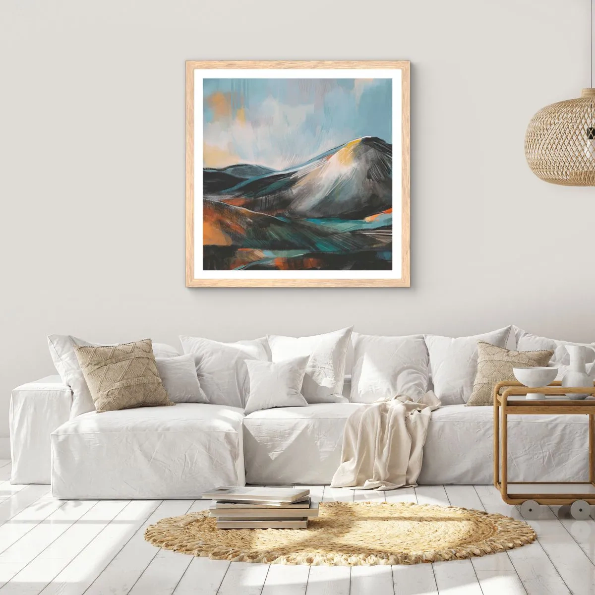 Plagát v ráme zo svetlého duba - Surové a krásne - 30x30 cm