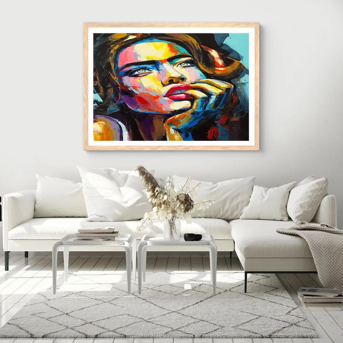 Plagát v ráme zo svetlého duba - Sny, ako vtáky letia oblohou - 50x40 cm
