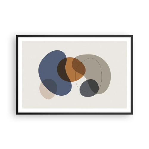 Plagát v čiernom ráme - Kvapky farieb - 91x61 cm