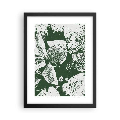 Plagát v čiernom ráme - Kytica – svet zelene - 30x40 cm