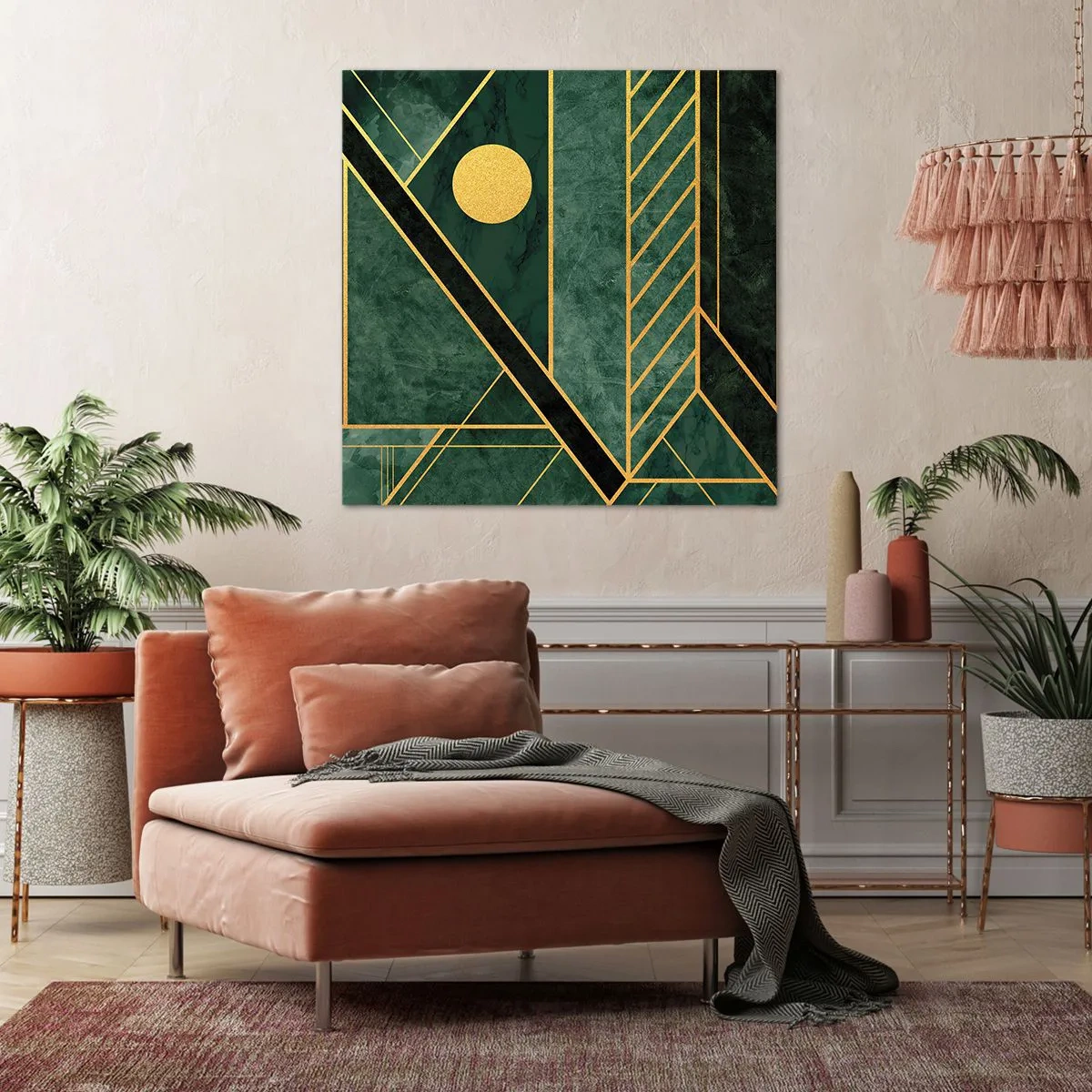 Obraz na plátne - Dynamika zlata a lazuritu - 40x40 cm
