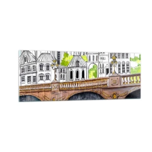 Obraz na skle - Mesto ako maľované - 140x50 cm