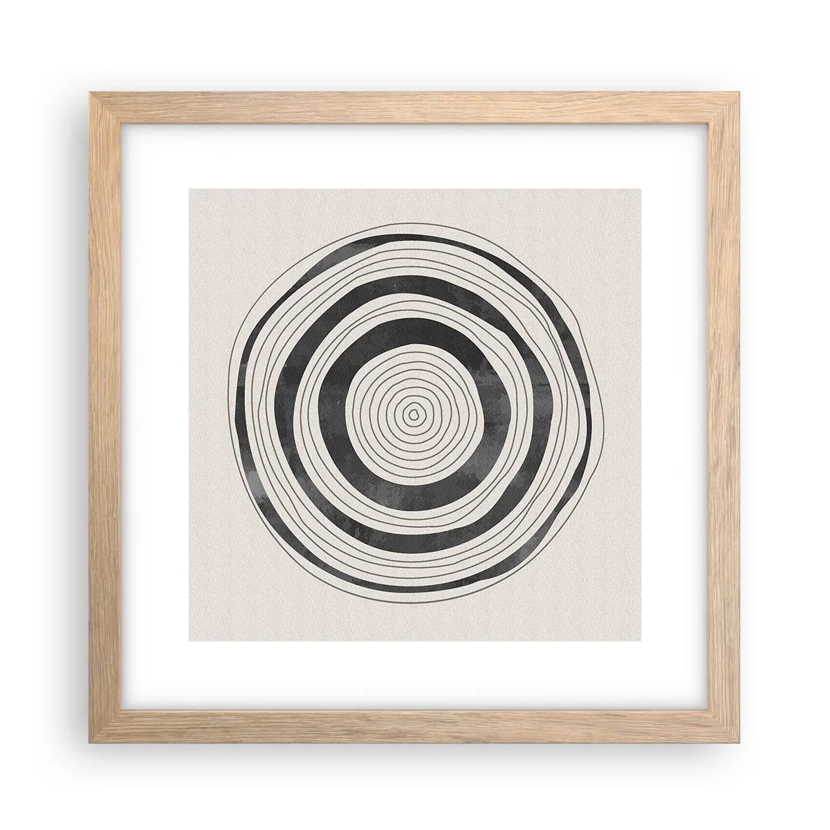 Plagát v ráme zo svetlého duba - Dôležité je to, čo je uprostred - 30x30 cm