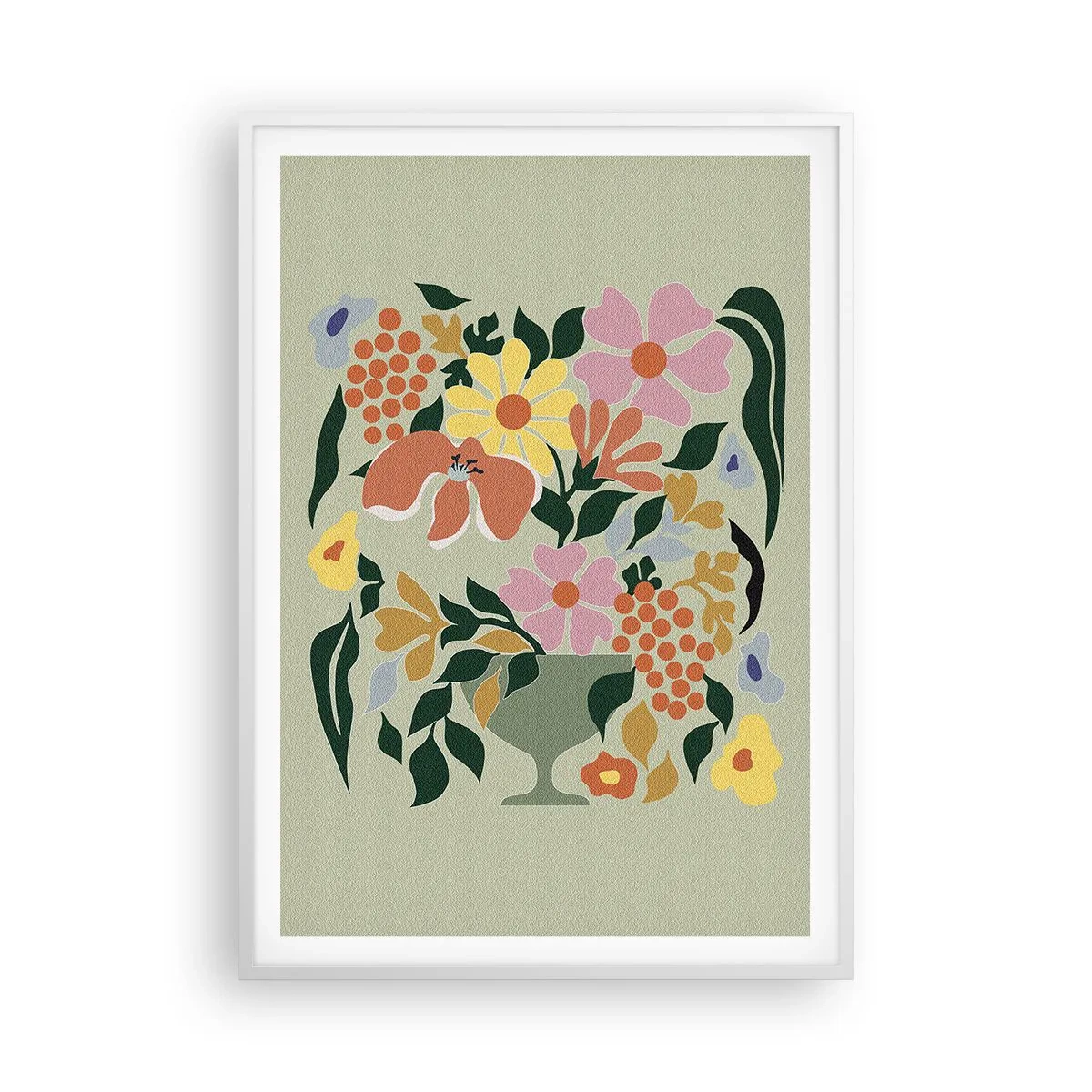 Plagát v bielom ráme - Kytica prekypujúca životom - 70x100 cm