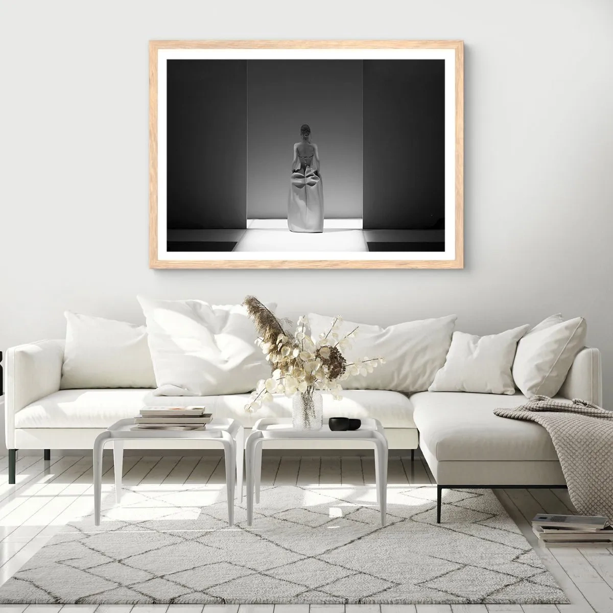 Plagát v ráme zo svetlého duba - Rafinovaná jednoduchosť - 91x61 cm