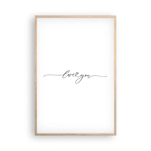 Plagát v ráme zo svetlého duba - Čierne na bielom - 61x91 cm