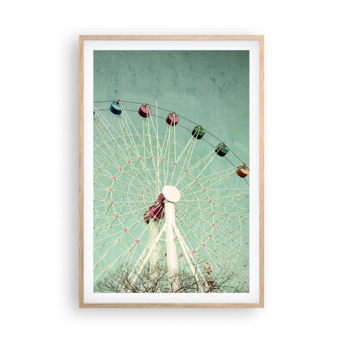 Plagát v ráme zo svetlého duba - Pozývame vás na zábavu - 61x91 cm