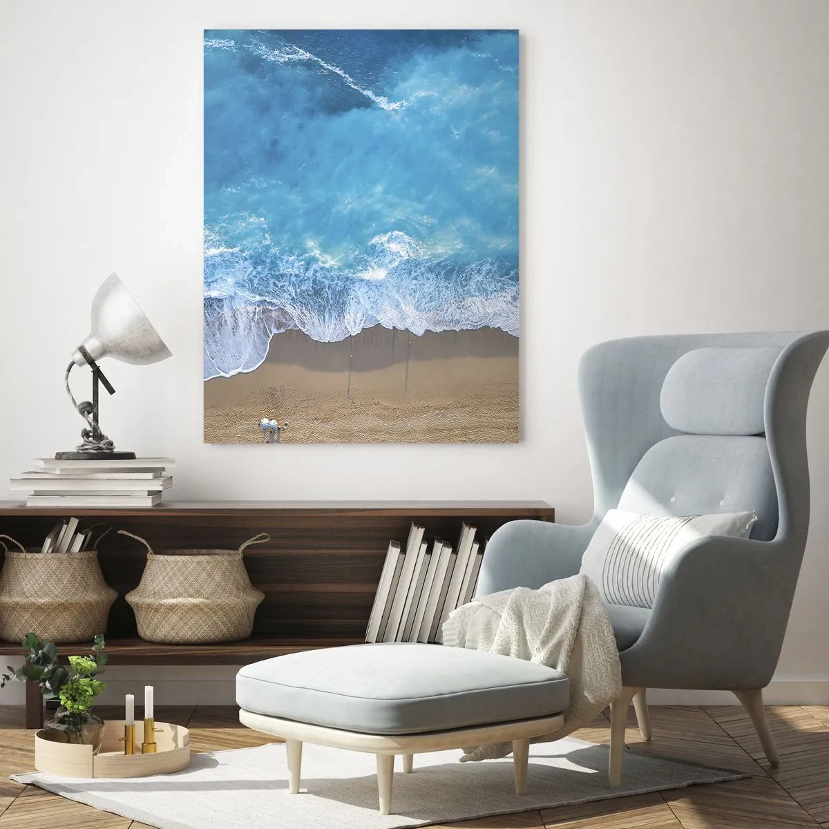 Obraz na skle - Sila modrej - 70x100 cm