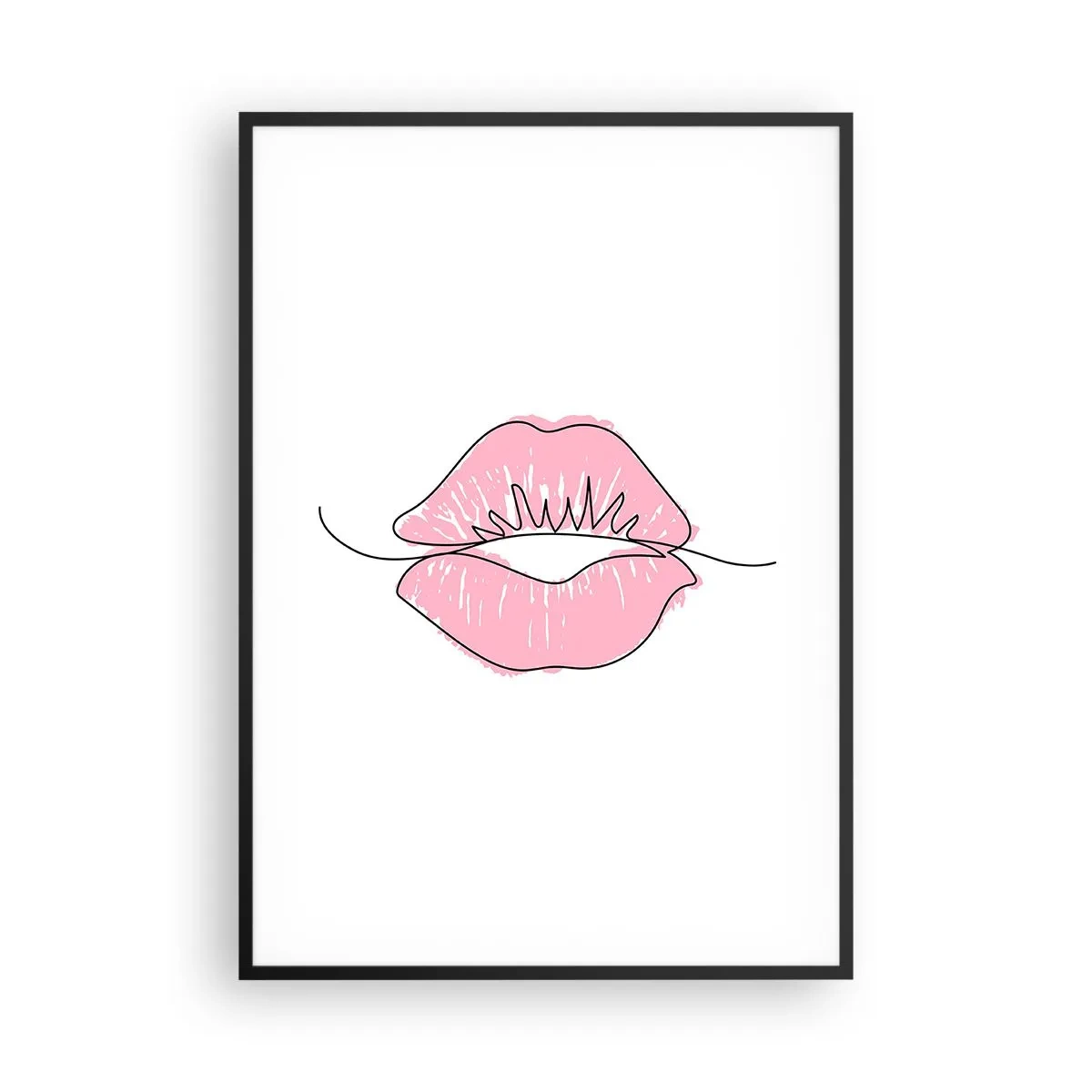 Plagát v čiernom ráme - Si pripravený na bozk? - 70x100 cm