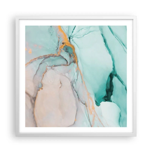 Plagát v bielom ráme - Tanec tvarov a farieb - 60x60 cm