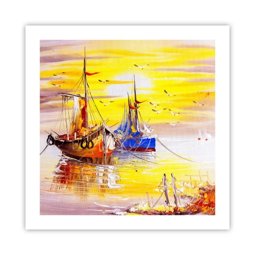 Plagát - Zaslúžený odpočinok v prístave - 50x50 cm