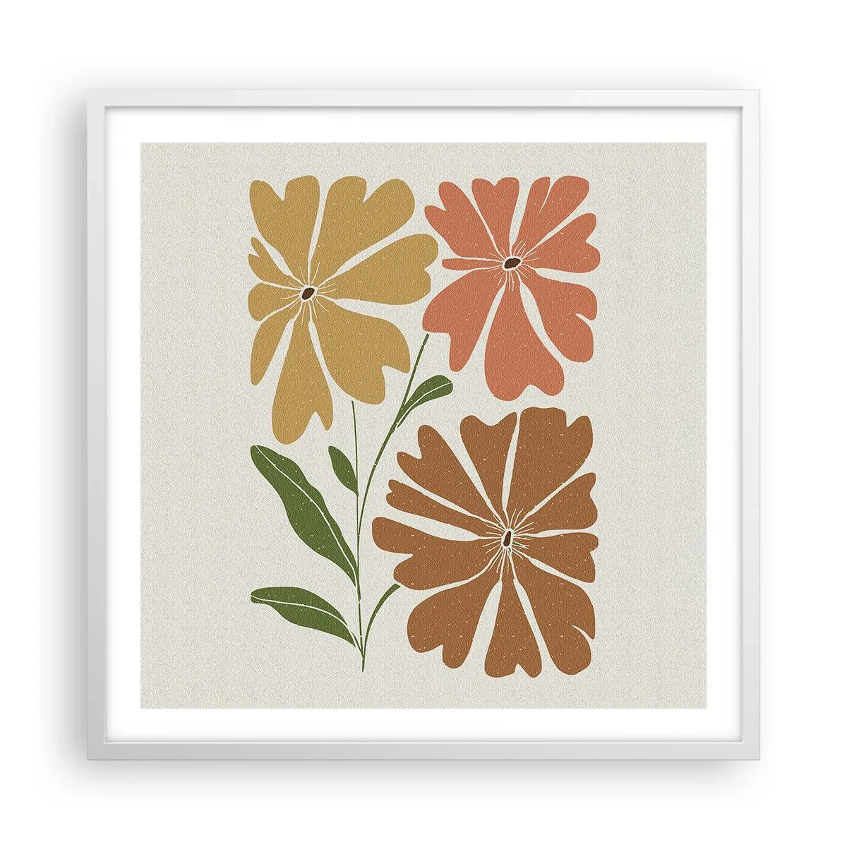 Plagát v bielom ráme - Príroda a geometria - 60x60 cm
